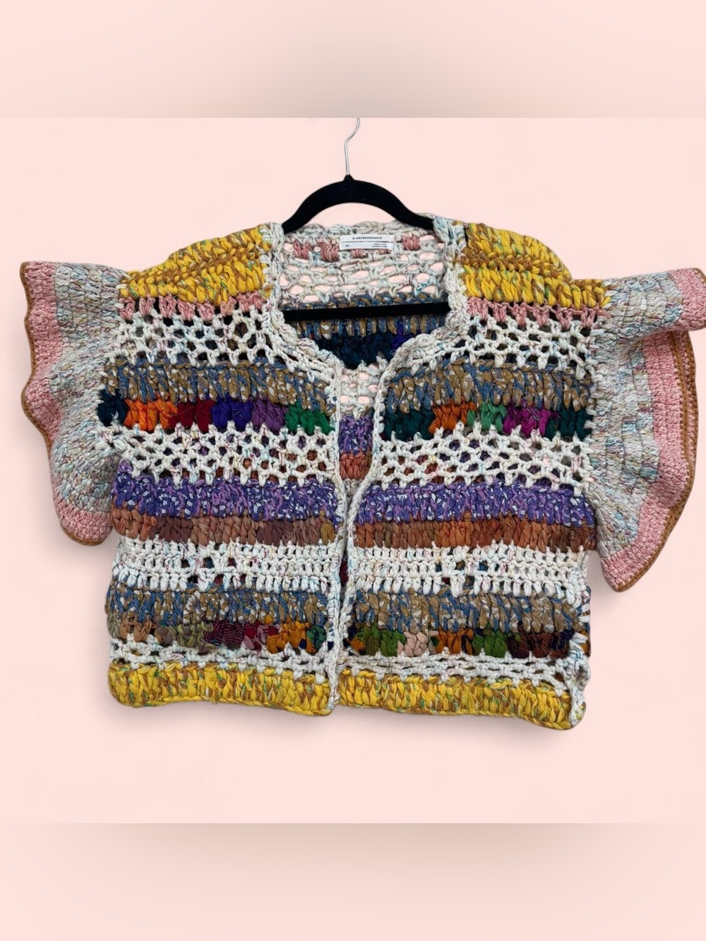 Anthropologie Colorful Crochet Sweater